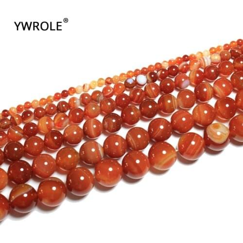 Natural Red Stripes Agates Stone Beads For Jewelry Making DIY Bracelet Necklace 4/6/8/10/12 /14 mm Strand 15''Wholesale