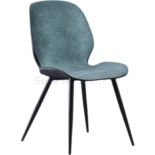 Dining chair household Nordic restaurant modern simple leather soft bag back chair negotiation table dining table and chair
