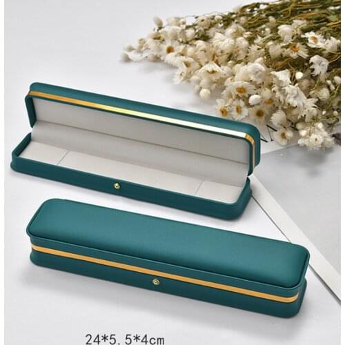 Pu Leather Jewelry Gift Box Navy Blue Green Velvet Earring Ring Pendant Jewelry Package Box Bracelet Necklace Organizer Case Box