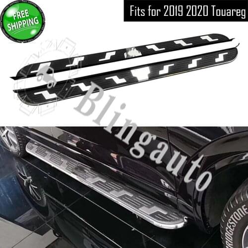 Fits for VW. Volkswagen Touareg 2019 2020 2Pcs left right running board side steps nerf bar car pedal side stairs side bar