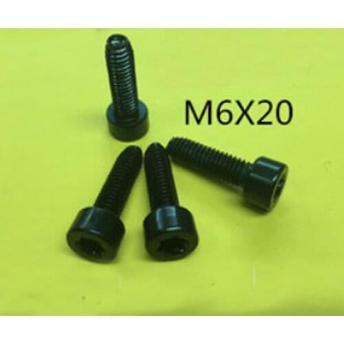 10PCS Torx Screw Self-tapping Triangle Thread Bolts Cylindrical head Anti-theft Screw Black M6X20mm