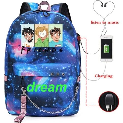 Dream Merch Backpack School Bag Women Usb Charging Bookbag Harajuku Kawaii Bagpack Casual Fashion Dream Merch Girls Backpacks