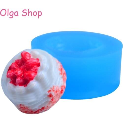 GYL410 18.6mm Cream Cake Silicone Mold - Miniature Food Fondant Dollhouse Candy Soap Resin Jewelry Pendant Earring Neckace Molds
