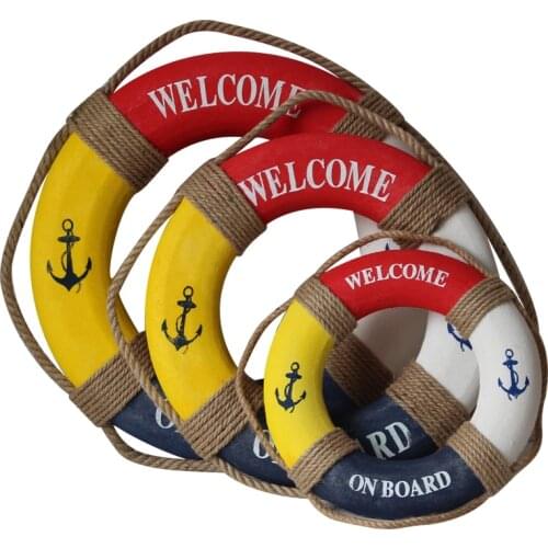 Mediterranean Style Home Decoration Welcome Wall Ornament Life Buoy Foam Aboard Nautical Life Lifebuoy Ring Boat Wall Hanging