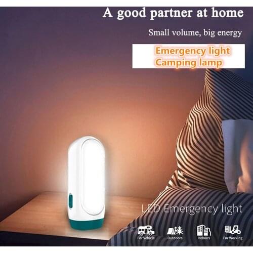 USB Rechargeable LED Emergency Lamp Flashlight Outdoor Camping Lights 2 Light Mode 900mAh High Brightness Portable Long Duration