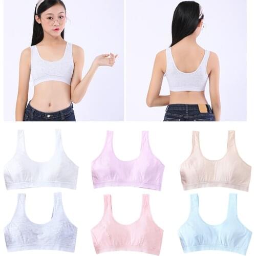 Teen Girl Training Bra Underwear Vest Top Wireless Cotton Bralette Racerback