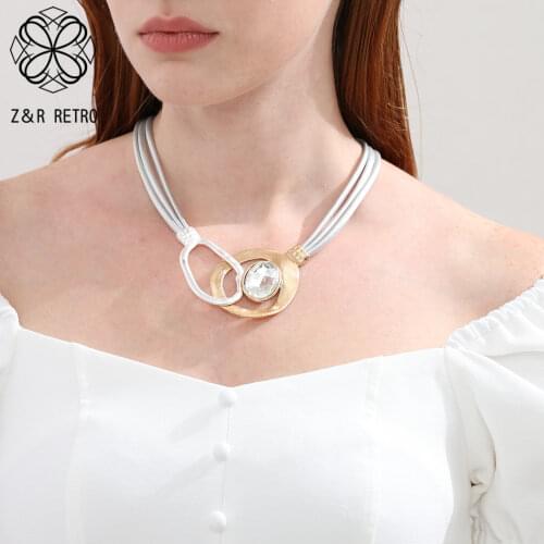 Vintage Chain Geometry Womens With Plastic Bead Simple Necklaces Handmade Neck Chokers Jewelry Accessories Gifts For Engagement