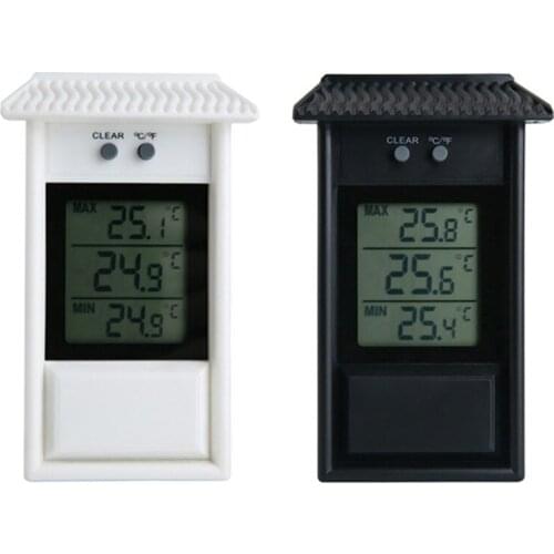 LCD Digital Waterproof Memory Thermometers Garden House Wall Temperature Measurement Max Min Value Display -20~50C