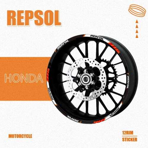 Motorcycle Parts Thick Edge Outer Rim Sticker Stripe Wheel Decals For HONDA REPSOL