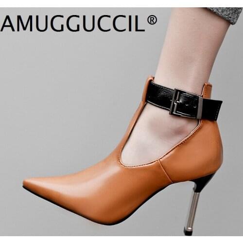 2021 New Plus Big Size 32-48 Black Brown Fashion Sexy High Heel Buckle Party Spring Summer Female Lady Shoes Women Pumps D1380