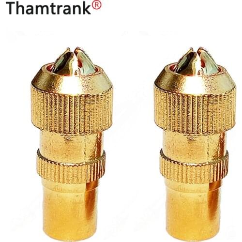 10pcs/lot Gold Plated TV Connector Male TV AERIAL Connector Plug Coaxial Coax TV Adapter Wholesales