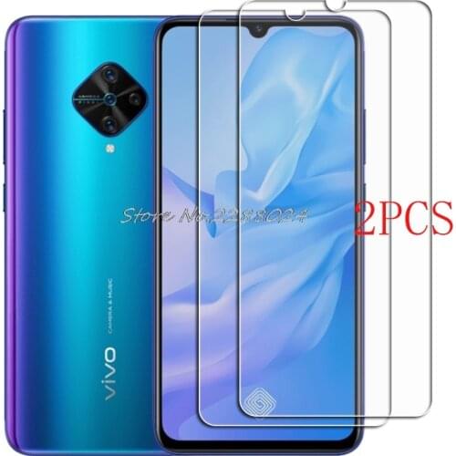 2PCS for Vivo V17 V1945A, V1945T S1 PRO 6.38" Tempered Glass Protective FOR VIVO X50 Lite Y9S Screen Protector Film phone Cover