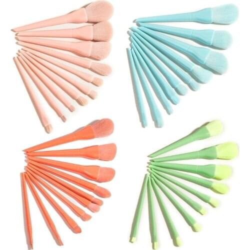 27RC 10Pcs Pro Makeup Brushes Set Foundation Powder Eyeshadow Cosmetic Brush Tools