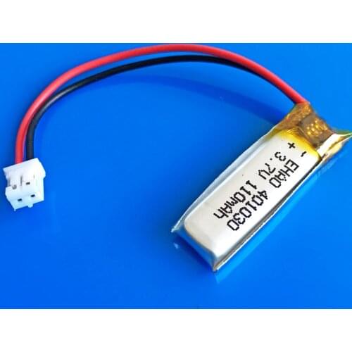3.7V 110mAh 401030 JST 2.0mm lithium li-polymer ion rechargeable battery for MP3 MP4 GPS bluetooth headset video pen camera