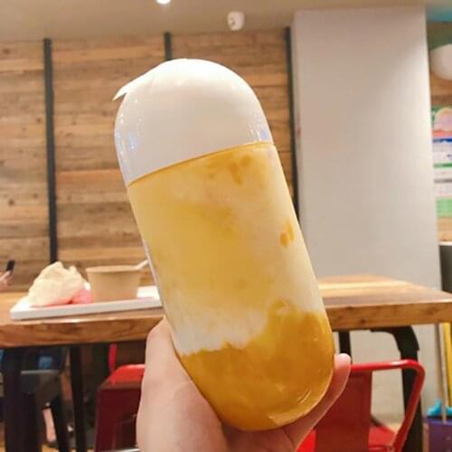 5PCS Ins Candy Cup 500mlPET Cup Beverage Bottle Capsule Cup Student Couple Milk Tea Casual Cup Net Red Daily Necessities