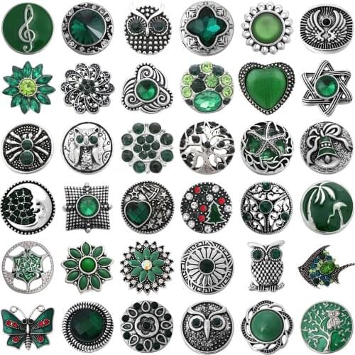 5pcs/lot Wholesale 18mm Snap Jewelry Mix Many Styles 18mm Metal Snap Buttons Buttons Rhinestone Snaps Jewelry