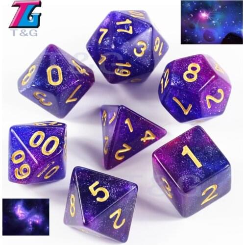 Gift Choice 7Pcs Classic Dices Set Dies Portable Acrylic Poker Tables Board Game Drinking Xmas