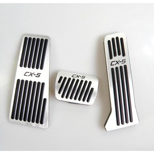No Drill Aluminum Car Accelerator Gas Brake Pedal Footrest Pedal Plate Cover AT For Mazda CX-5 2013 2014 2015 2016 2017 2018