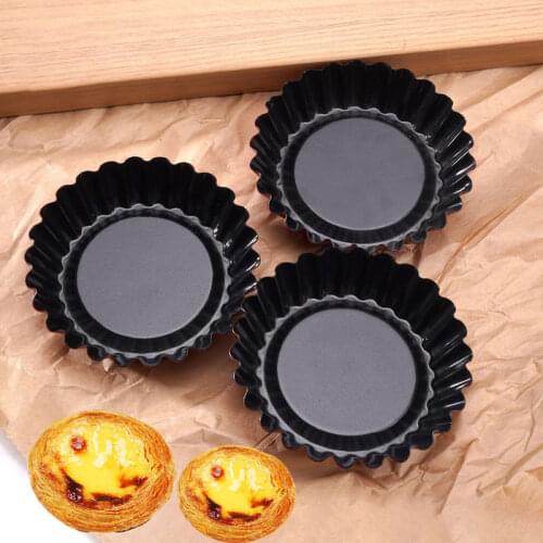 10pcs Nonstick Egg Tart Bakeware Cupcake Cake Tartlets Pans Baking Mold Carbon Steel Cookie Flower Muffin Mould Pastry Tools