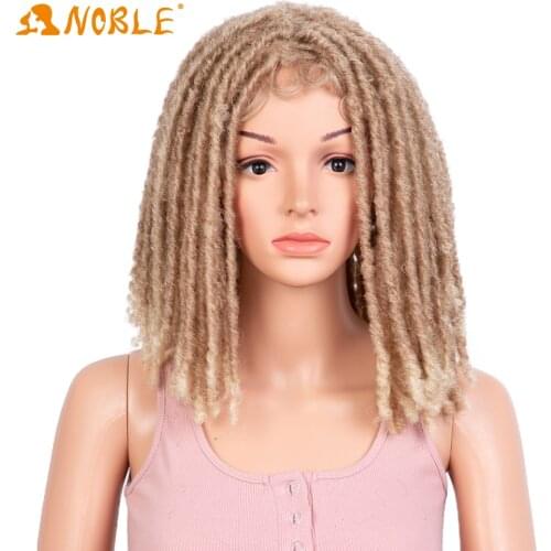 Noble girl Dreadlocks Wig Synthetic Lace Wig braided wigs Short 14 Inch Orange Wigs Braiding Crochet Twist Wig For Women Men
