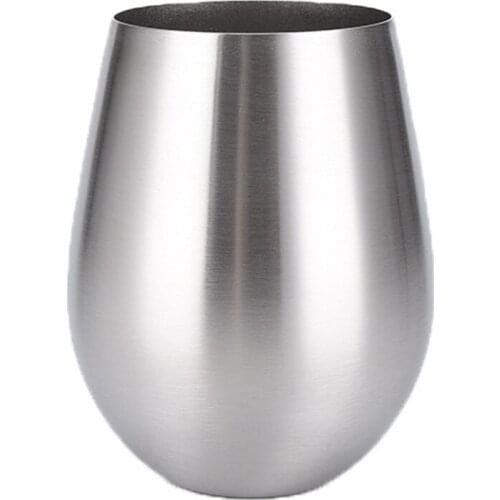 Household 304 Stainless Steel Single Layer Drum Cup Eggshell Cup Red Wine Champagne Cup Bar Supplies