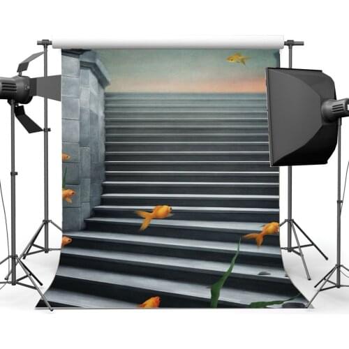 Photography Backdrop Underwater World Dreamy Fairy Fish Elegant Stairs Fantasy Landscape Backdrops