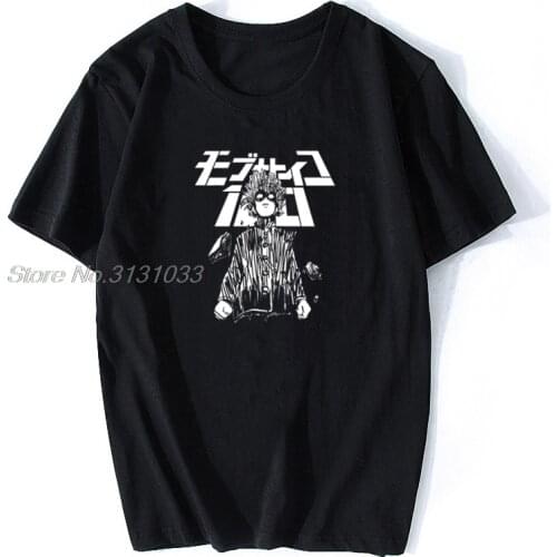 Mob Psycho 100 T Shirt Red t-shirt Psycho Warrior Men Fashion Cotton Tshirt Anime Tees Harajuku Streetwear
