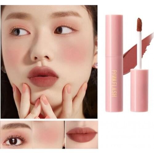 Lips & Cheeks Dual-use Matte Velvet Lip Gloss Long Lasting Moisturizing Professional Makeup Liquid Lipstick Cosmetics TSLM1