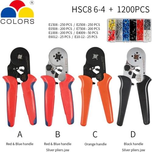 HSC8 crimping pliers 0.25-10mm2 HSC8 6-4/6-6 0.25-6mm2 tube type needle terminal box set mini pressure wire ferrule tools