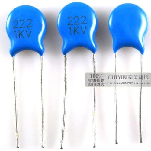 Ceramic capacitor 1KV 222Z capacitor commonly used in high-stability oscillation circuit