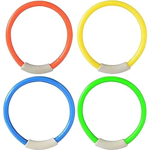 Diving Rings Swimming Pool Toy Rings 4 Pack Toys for Kids Plastic Diving Ring Colorful Sinking Pool Rings Dive Training