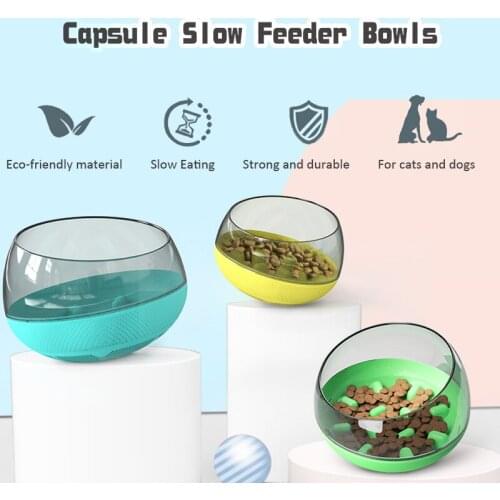 Space Capsule Pet Slow Feeding Bowls Avoid Choke Pet Bowl Tumbler Anti-overturn Slow Eating Training Food Feeding Dog Cat Bowl