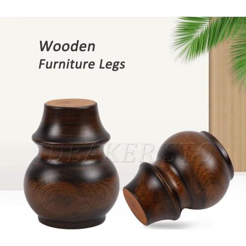 4PCS Solid Wood Furniture Legs Round Gourd Mid-Century Modern Sofa Couch Armchair Recliner Dresser Cabinet TV Stand Foot 10CM