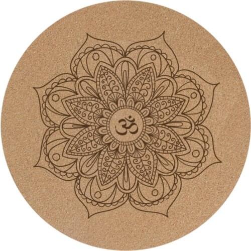 Wood Yoga Meditation Mat Round Yoga mat Antislip And Waterproof Ecofriendly 60cm Pilates Mat
