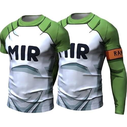 Casual MIR Cosplay Men Compression Running Shirt Fitness Tight Long/short Sleeve Sport Training Tshirt Gym Sportswear Quick Dry
