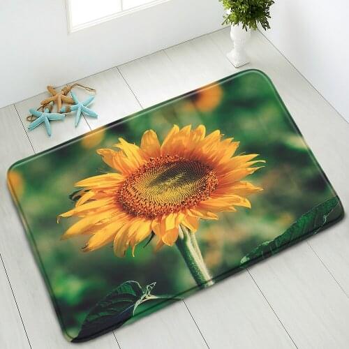 Sunflower Flower Non-Slip Bath Mats Floral Plants Bedroom Kitchen Doormat Indoor Floor Mat Absorbent Carpet Foot Pads Home Decor