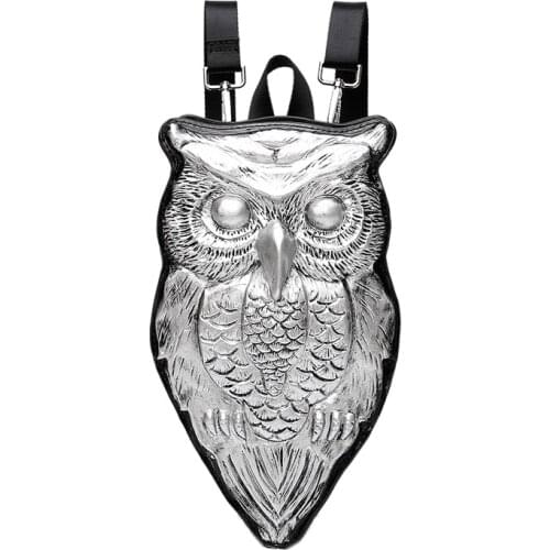 New Sweet Pu Shoulder Bag Womens Silicone 3D Owl Backpack Multi-function Cross Body Bag
