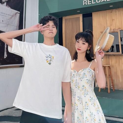 New floral suspenders sunscreen couples dress you my dress couples clothes couples clothing