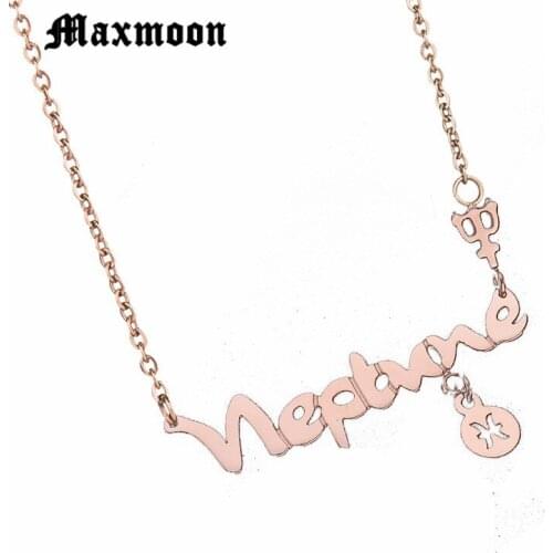 Maxmoon Pisces Constellation Pendant Stainless Steel Necklace Women Titanium Jewelry Trendy Lucky Bijoux