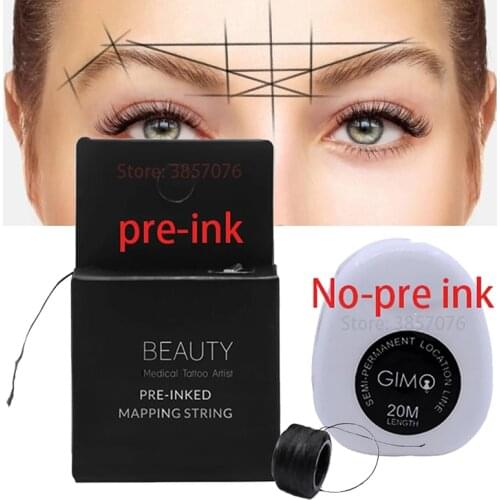 Pre-Inked Brow Mapping String for Microblading, Microshading, Cosmetic Tattooing, Permanent Makeup Artist Perfect Measuring Tool