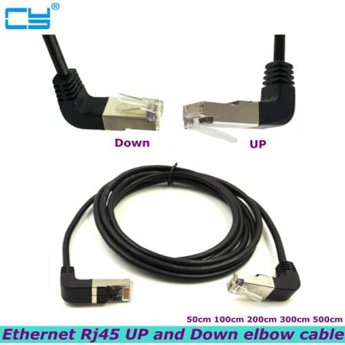 Elbow Down & Up Angled 90 Degree cat5e 8P8C FTP STP UTP Cat 5e Ethernet Network Cable RJ45 Lan Patch Cord 0.4m 1m 2m 3m 5m Angle