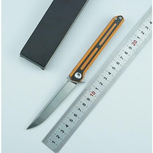 LEMIFSHE STEDEMON C06 Flipper folding knife 440C blade KVT G10+CF handle camping hunting outdoor survival pocket knife EDC