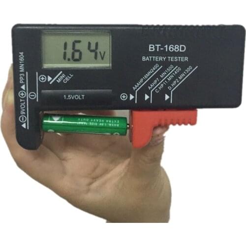 Smart LCD Digital Universal Battery Checker Tester Electronic Battery Power Measure 9V 1.5V Button Cell AAA AA C D Battery Meter