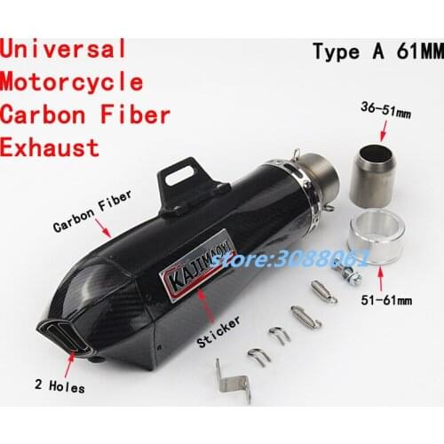 Universal Motorcycle Muffler Pipe 51mm 60mm Modified Carbon Fiber Exhaust Motorbike Escape Sticker For Z800 R6 CBR500 TMAX 530