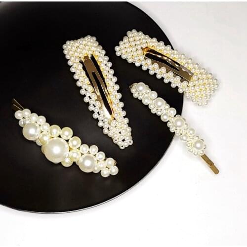 Match-Right Pearl Hair Clip Pins Styling Ornaments Crab Hairpin for Bride Wedding Hair Accessories Barrette Tiara YJZ8187