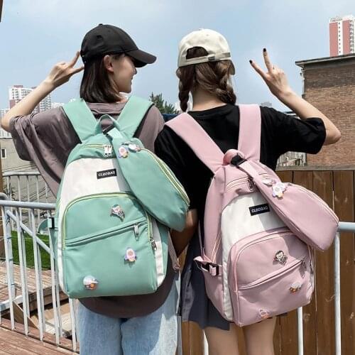 2020 Womens Backpack 2 Sets School Nylon Waterproof Backpack Travel Backpack For Teenager Schoolbag For Bags Back To School