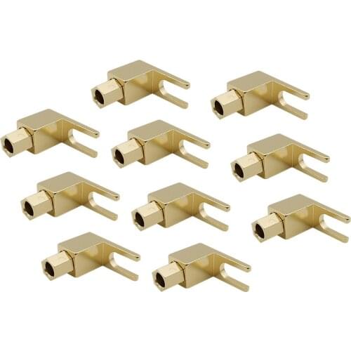 10Pcs 4mm U/Y/L Type Banana Plug Adapter 4mm Banana Spade Plug Screw Solderless Connector Gold Plated