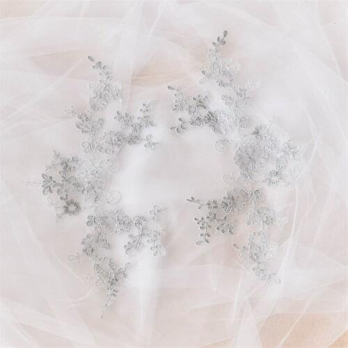 10Pieces/Lot Border Lace Mirrored Flowers Wedding Dress Wedding Shoes Headdress DIY Sewing Accessories