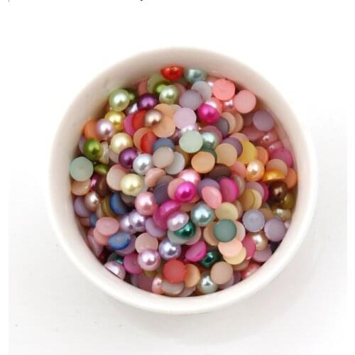 100pcs 6mm Tiny Half Round Pearls Flatbacks Embellishments DIY Nails Decorations Scrapbooking Christmas Crafts Cardmaking Silver