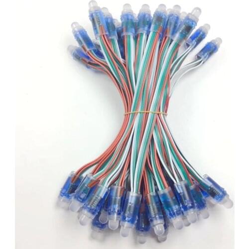 1000pcs DC5V WS2811 Full Color LED Pixel Light Module 12mm 15cm wires IP68 waterproof RGB Digital led strings
